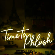 Time To Phlush Yellow Neon Sign