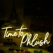 Time To Phlush Yellow Neon Sign