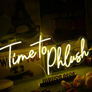 Time To Phlush Yellow Neon Sign