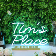 Tims Place Blue Neon Sign