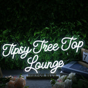 Tipsy Tree Top Lounge White Neon Sign