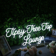 Tipsy Tree Top Lounge White Neon Sign