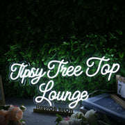 Tipsy Tree Top Lounge White Neon Sign