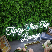 Tipsy Tree Top Lounge White Neon Sign