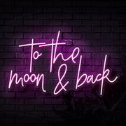 To The Moon And Back Script Neon Sign