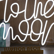 To The Moon White LED Neon Sign