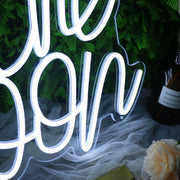 To The Moon White Neon Sign