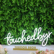 Touchedbyr White Neon Sign