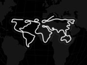 Travel Map World Map Neon Sign