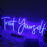 Treat Yourself Blue Neon LED Sign