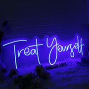 Treat Yourself Blue Neon LED Sign