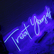 Treat Yourself Blue Neon LED Sign