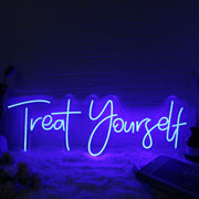 Treat Yourself Blue Neon LED Sign