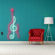 Treble Clef In Instrument Neon Sign