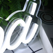 Tricoci White Neon Sign