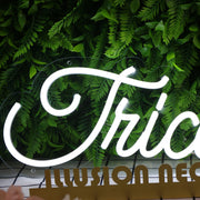 Tricoci White Neon Sign