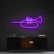 Trumpet Line Art Neon Sign