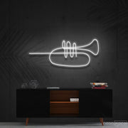 Trumpet Line Art Neon Sign