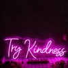 Try Kindness Purple Neon Sign