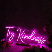 Try Kindness Purple Neon Sign