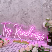 Try Kindness Purple Neon Sign