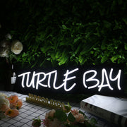 Turtle Bar White Neon Sign