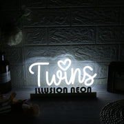 Twins White Neon Sign