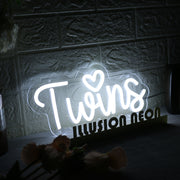 Twins White Neon Sign