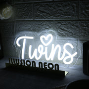 Twins White Neon Sign