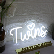 Twins White Neon Sign