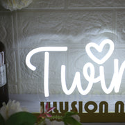 Twins White Neon Sign