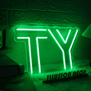 TY Green Custom Neon Sign