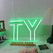 TY Green Custom Neon Sign