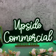 Upside Commercial Green Neon Sign