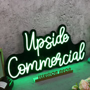 Upside Commercial Green Neon Sign