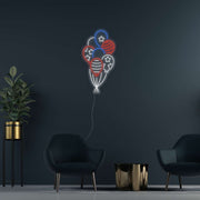 USA Flag Balloons Neon Sign