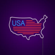 USA Map Flag Neon Sign MNC40573