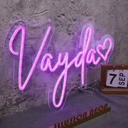 Vayda Purple Neon Sign