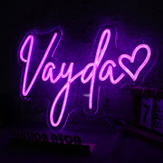 Vayda Purple Neon Sign