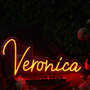 Veronica Orange Neon Sign