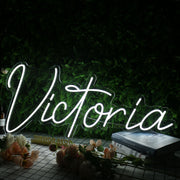 Victoria White Neon Sign