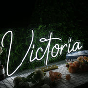 Victoria White Neon Sign