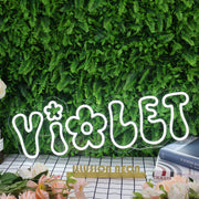 Violet White Custom Neon Sign