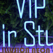 VIP Hair Studio Blue Neon Sign