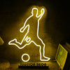 Volleying Soccer Yellow Neon Sign