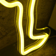 Volleying Soccer Yellow Neon Sign