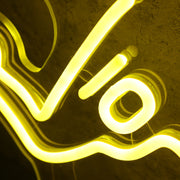 Volleying Soccer Yellow Neon Sign