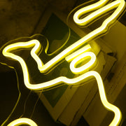 Volleying Soccer Yellow Neon Sign