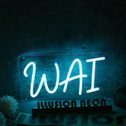 WAI Blue Neon Sign