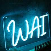 WAI Blue Neon Sign